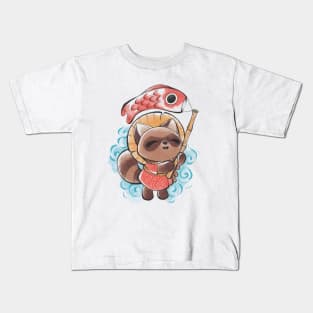 Koinobori Tanuki Kids T-Shirt